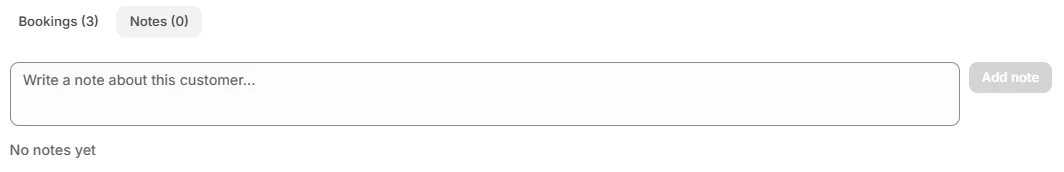 Customer notes tab