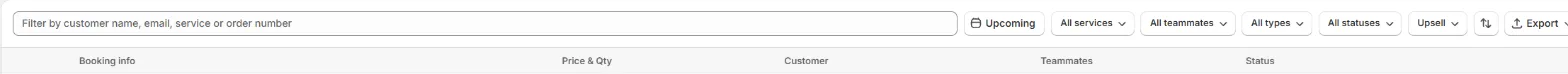 The Pre-payment tab with the toolbar and the header of the table, cropped so no customer data is visible