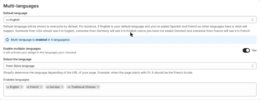 The Multi-languages card