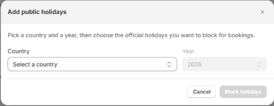 The public holidays form