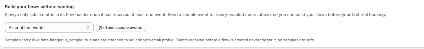 The Build your flows without waiting card, and the orange warning box if visible